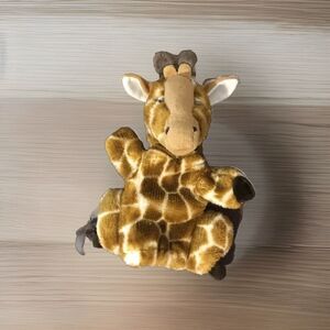 Giraffe Plush Hand Puppet 12” Stuffed Zoo Animal Head Cover Wildlife Artists